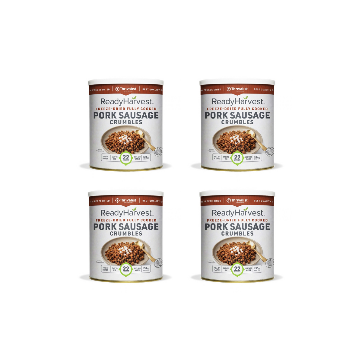 Ready Harvest Freeze-Dried Pork Sausage Crumbles (Fully Cooked)