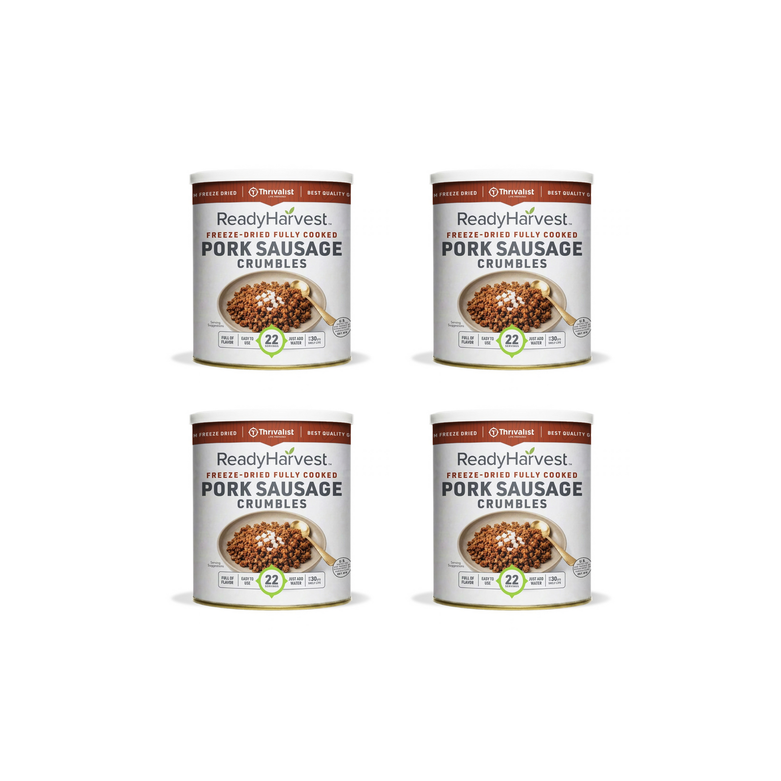 Ready Harvest Freeze-Dried Pork Sausage Crumbles (Fully Cooked)