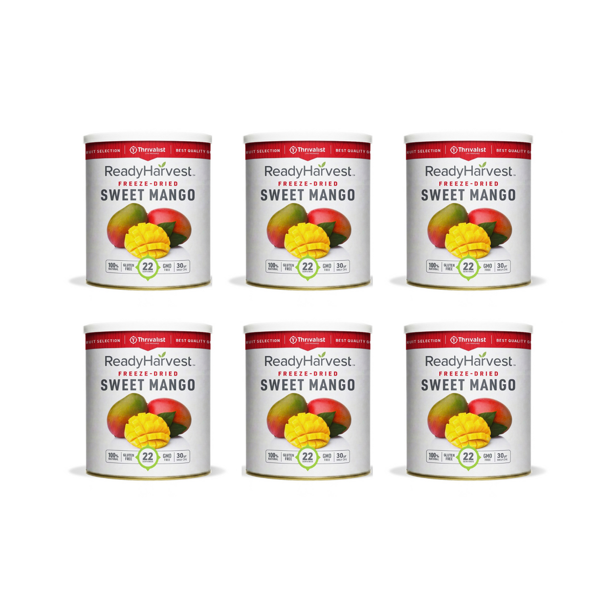 Ready Harvest Freeze-Dried Sweet Mango Chunks (30-Year Shelf Life)