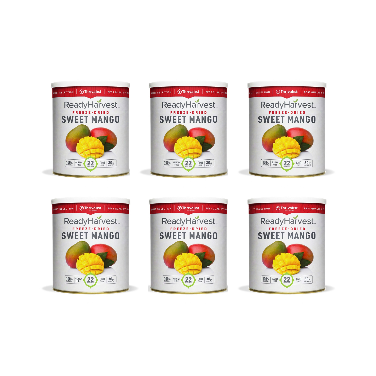 Ready Harvest Freeze-Dried Sweet Mango Chunks (30-Year Shelf Life)