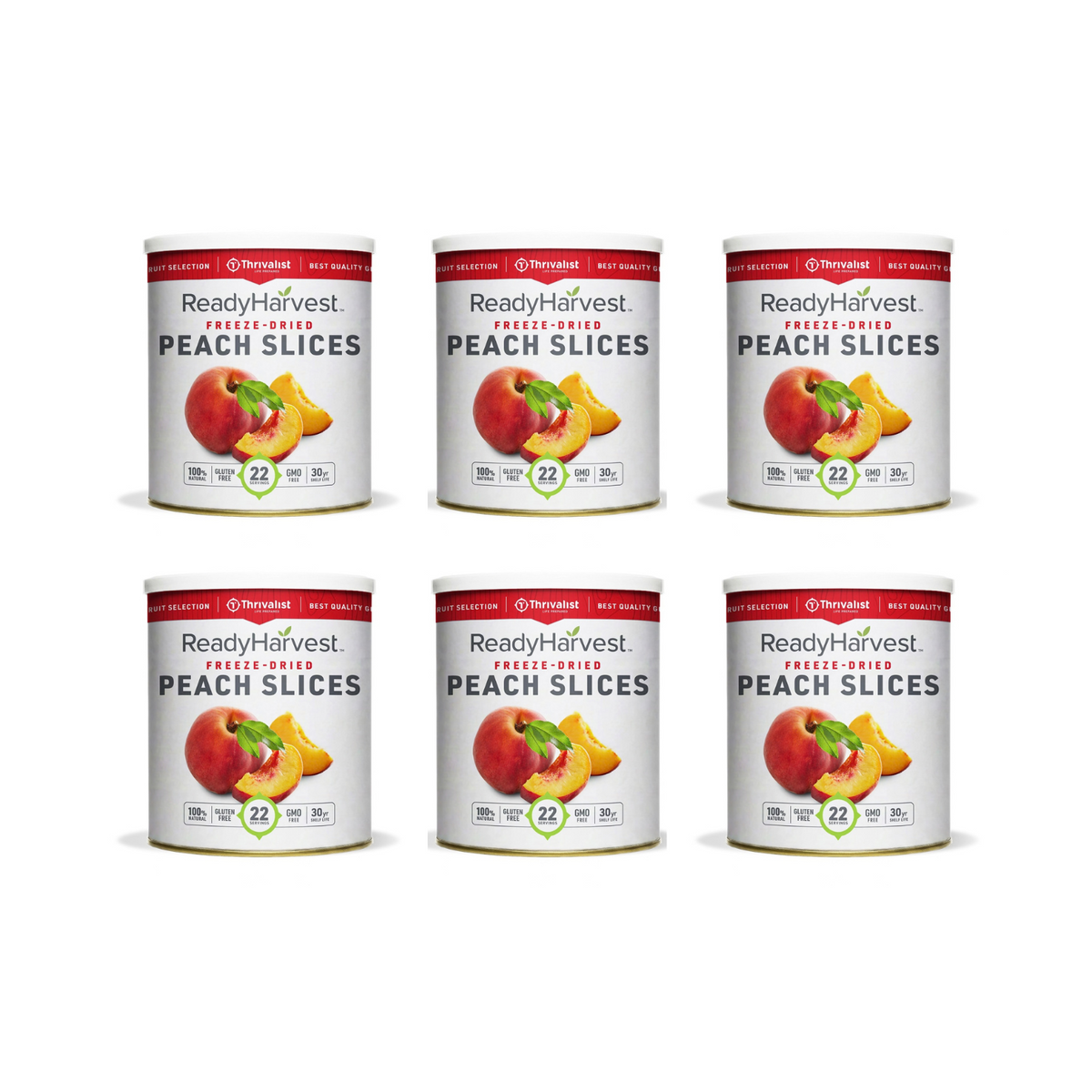 Ready Harvest Freeze-Dried Peach Slices (30-Year Shelf Life)