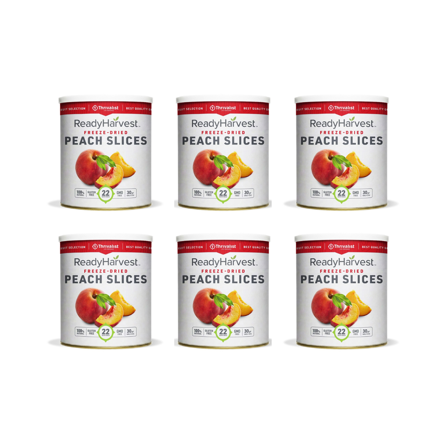 Ready Harvest Freeze-Dried Peach Slices (30-Year Shelf Life)