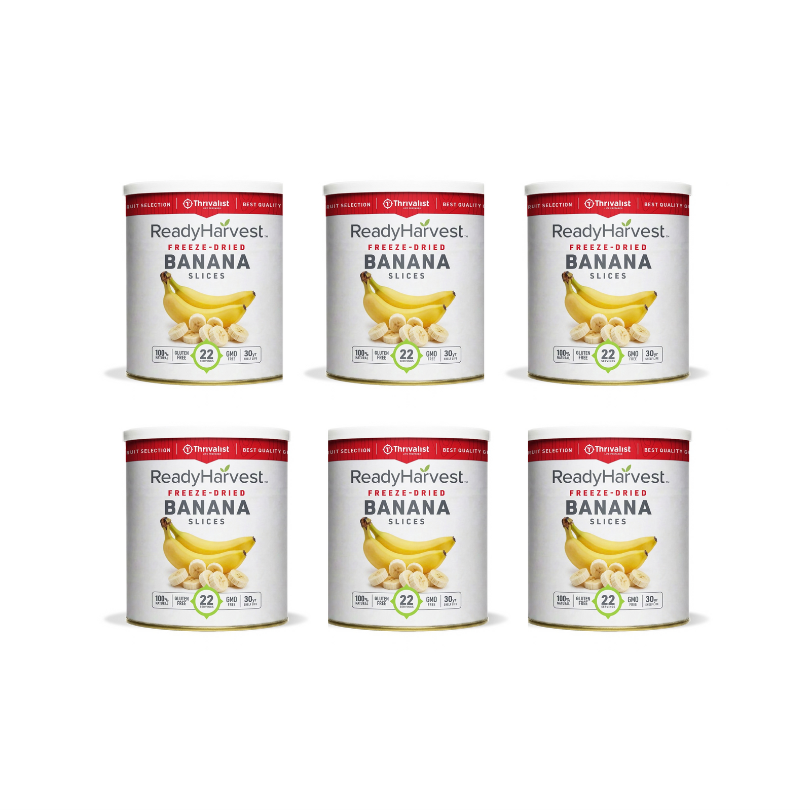 Ready Harvest Freeze-Dried Banana Slices (30-Year Shelf Life)