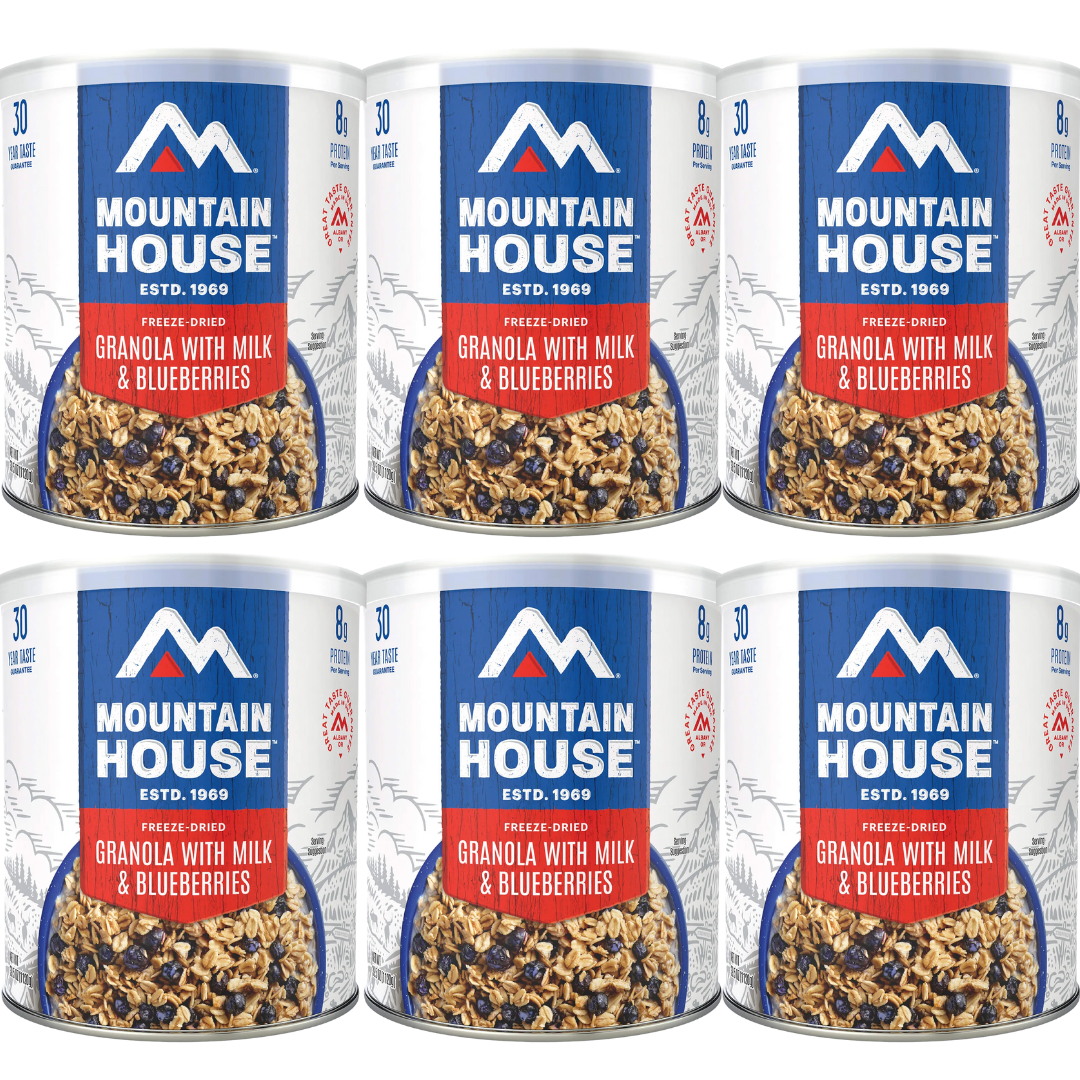 Freeze-Dried Granola with Milk and Blueberries Can -Mountain House