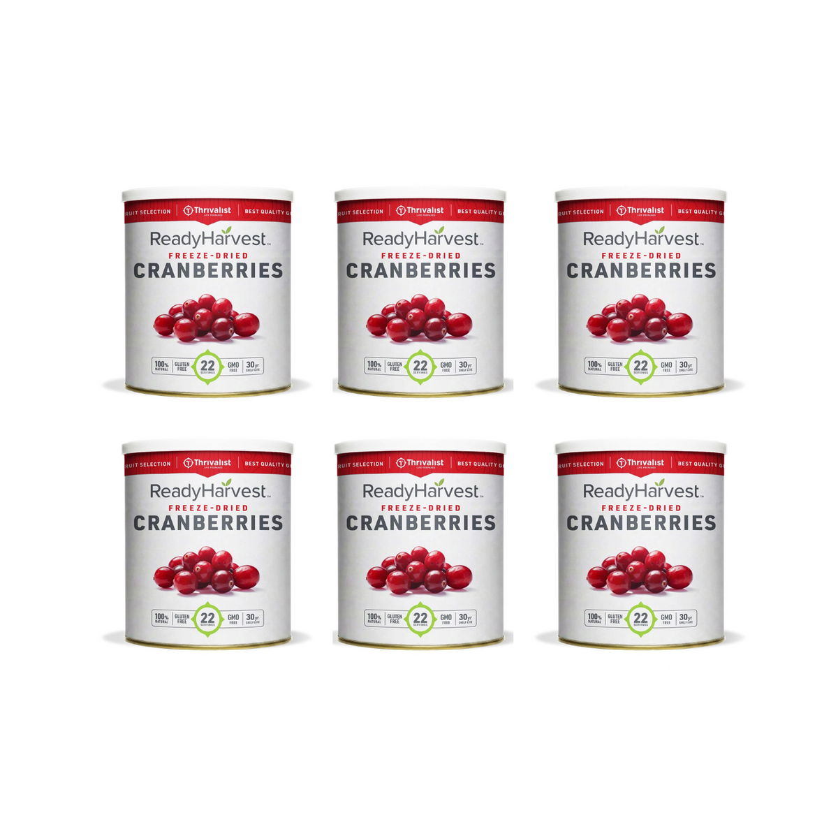 Ready Harvest Freeze-Dried Cranberries (30-Year Shelf Life)