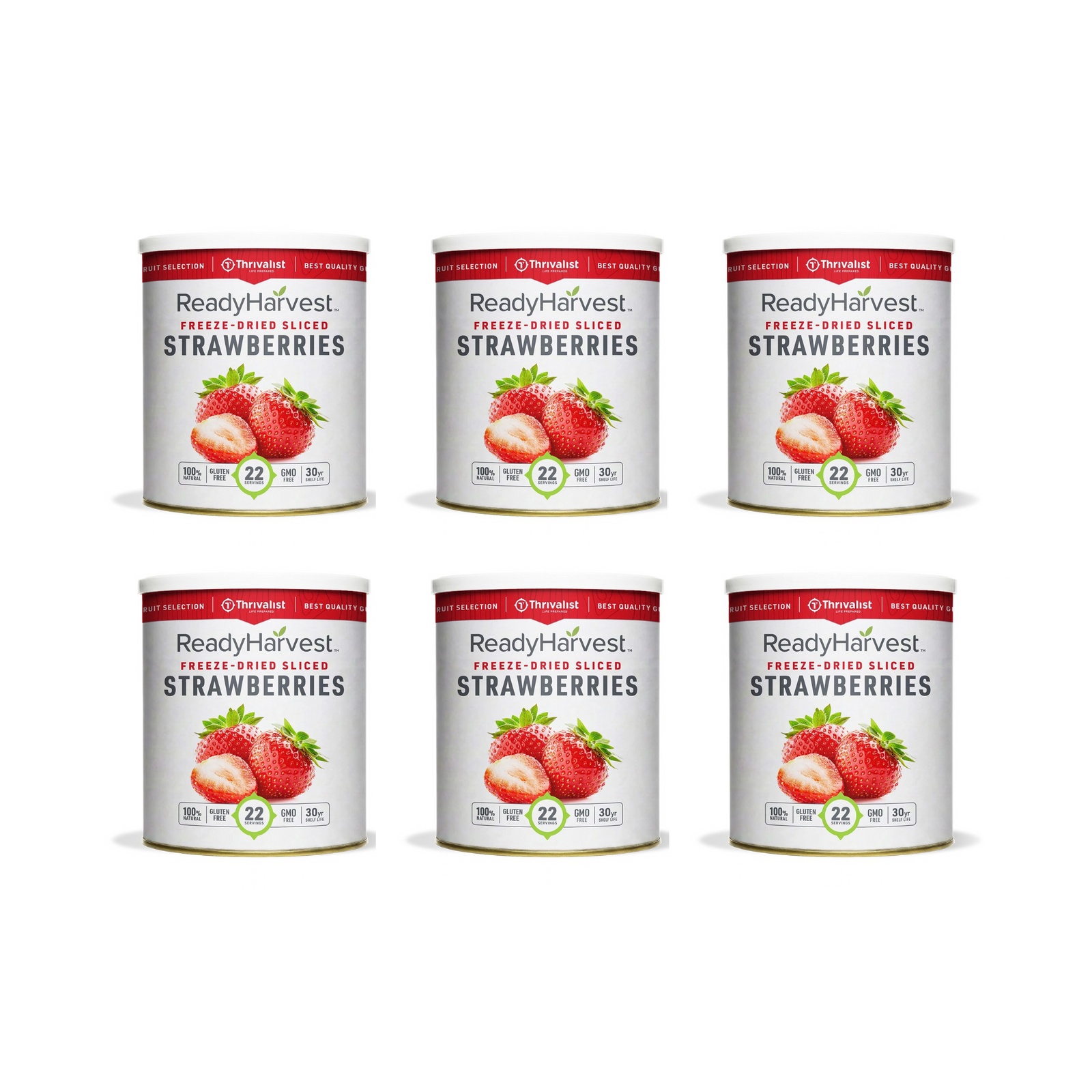 Ready Harvest Freeze-Dried Strawberry Slices (30-Year Shelf Life)