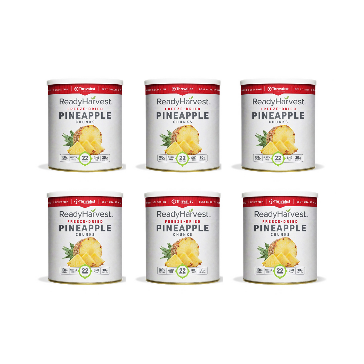 Ready Harvest Freeze-Dried Pineapple Chunks (30-Year Shelf Life)