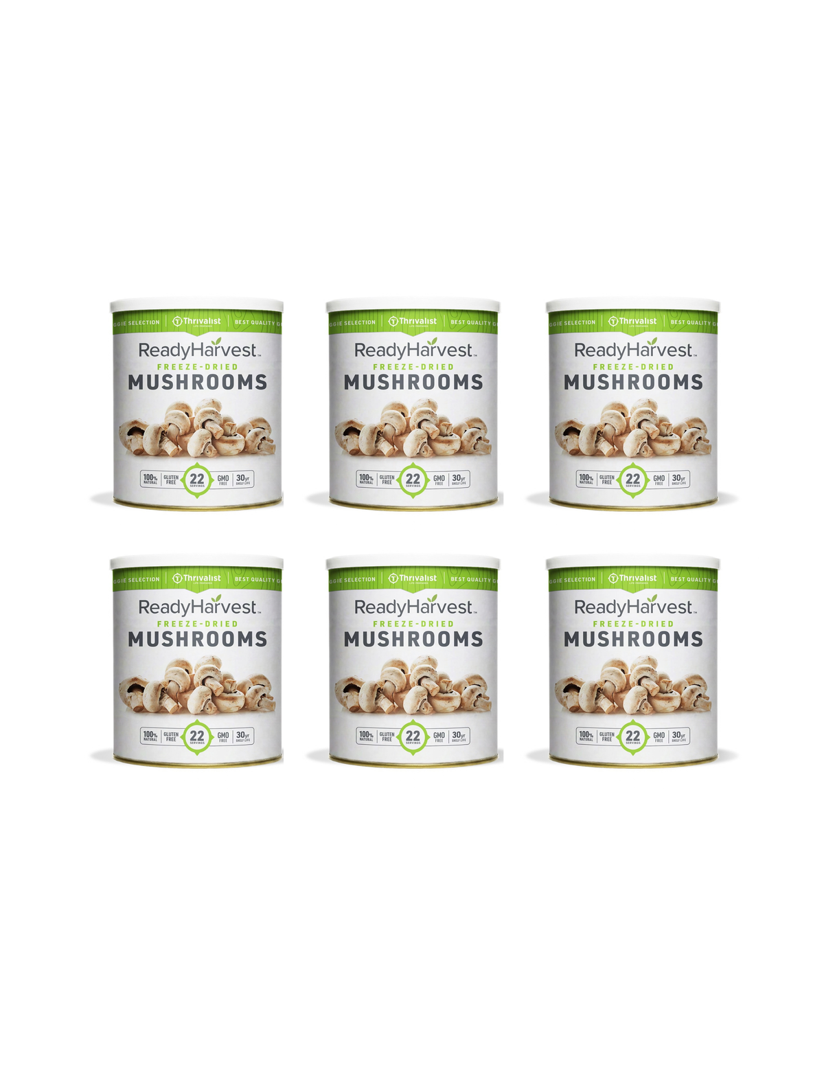 Ready Harvest Freeze-Dried Mushroom Slices (30-Year Shelf Life)
