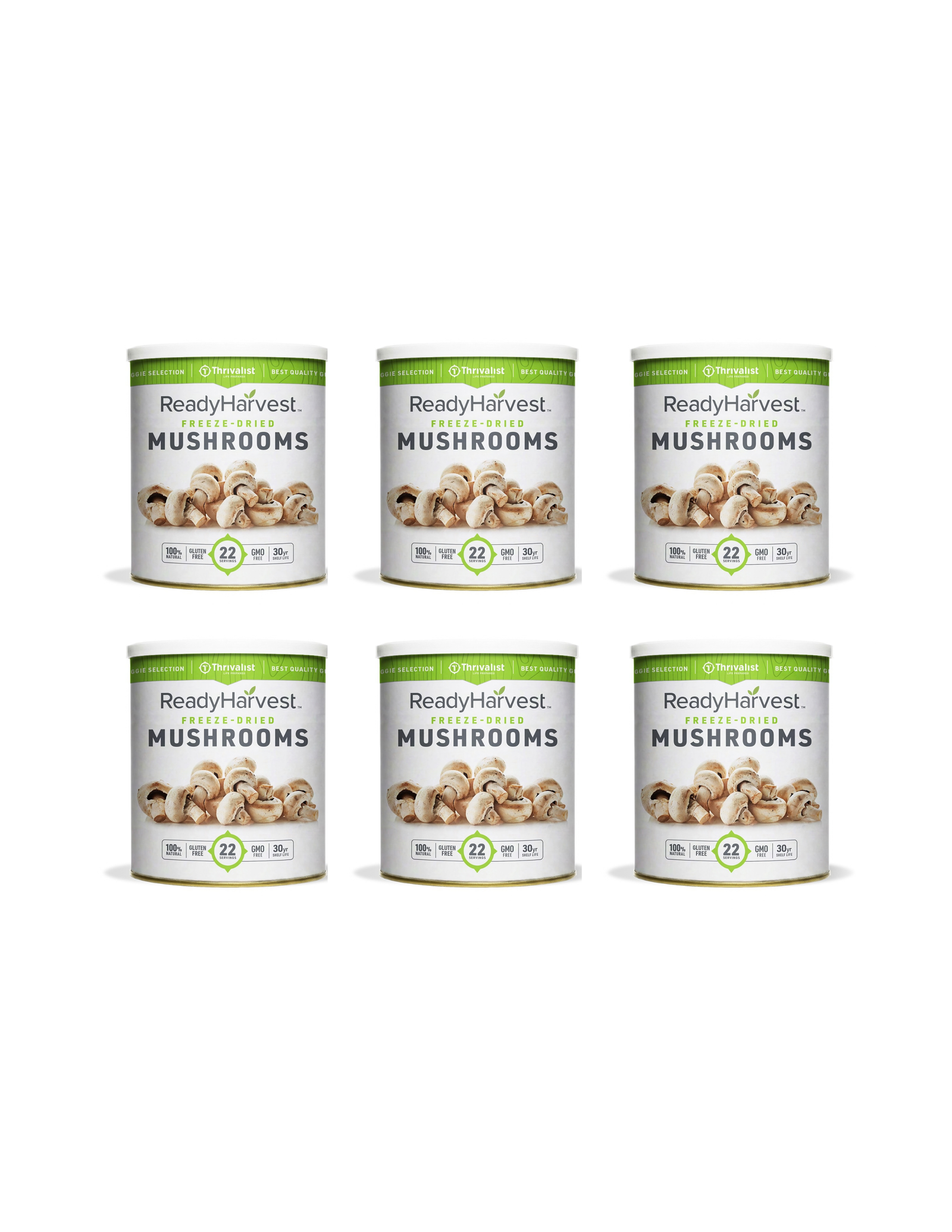 Ready Harvest Freeze-Dried Mushroom Slices (30-Year Shelf Life)