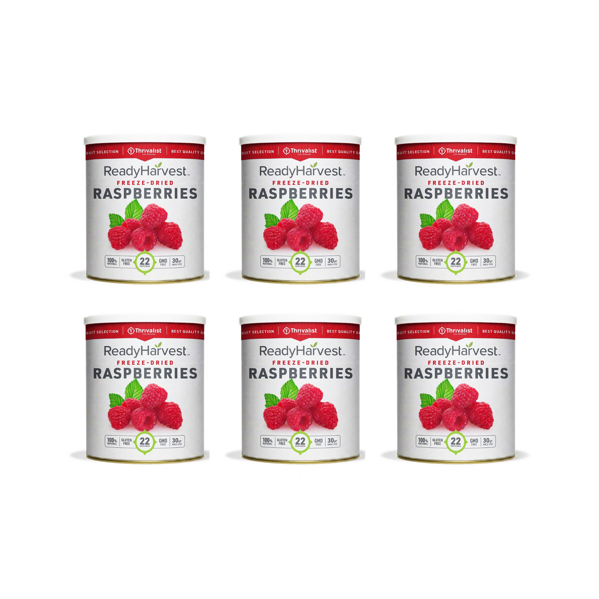 Ready Harvest Freeze-Dried Whole Raspberries (30-Year Shelf Life)