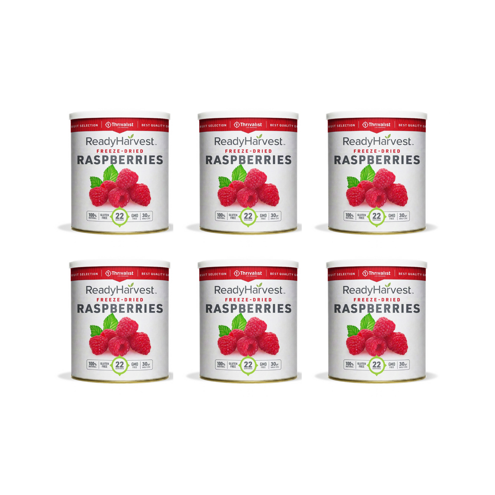 Ready Harvest Freeze-Dried Whole Raspberries (30-Year Shelf Life)