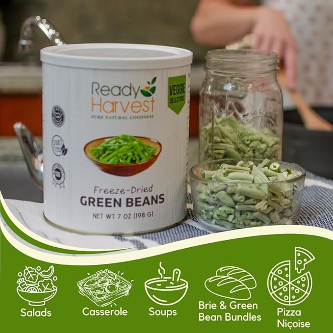 Ready Harvest Freeze-Dried Green Beans (30-Year Shelf Life)