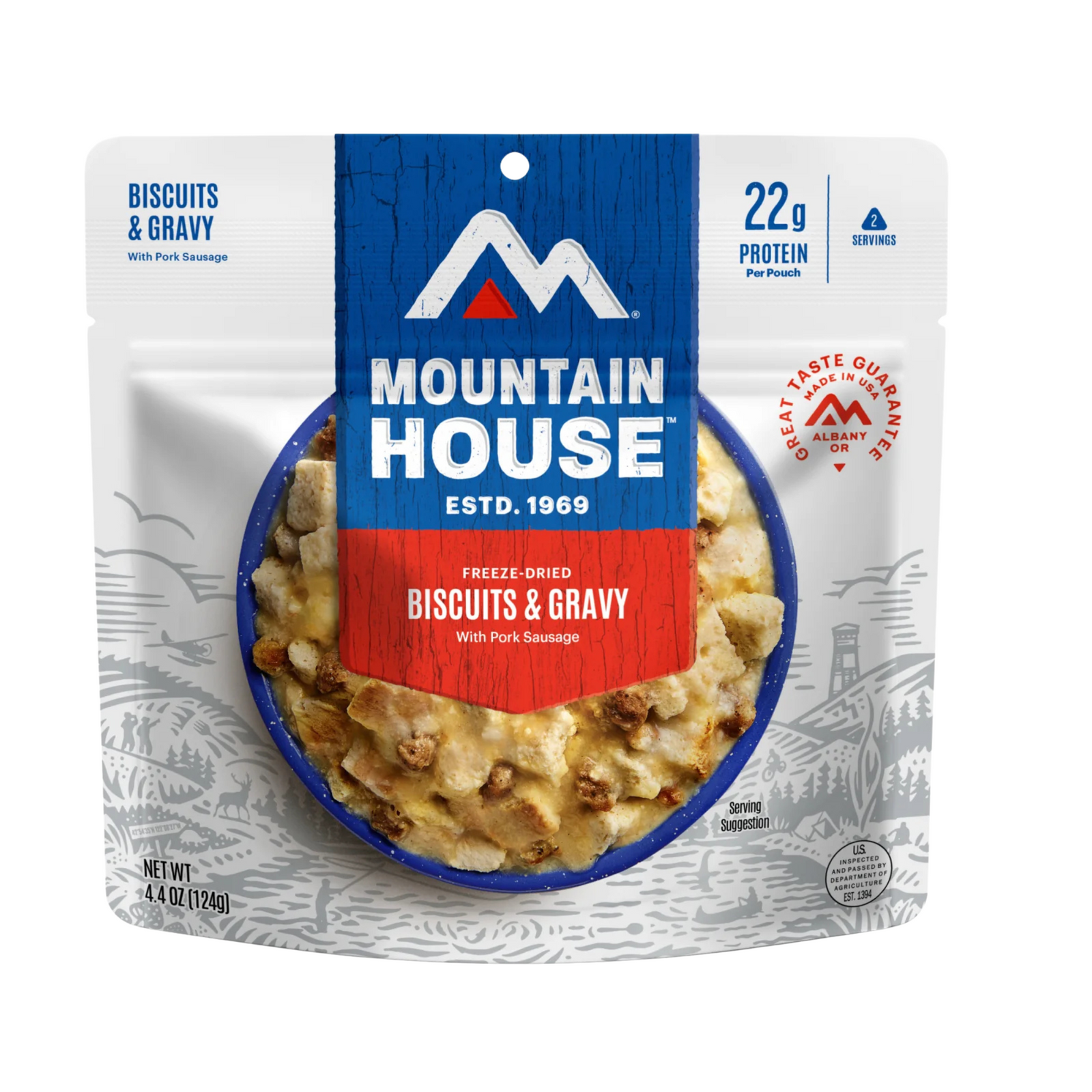 Freeze-Dried Biscuits and Gravy Pouch - Mountain House
