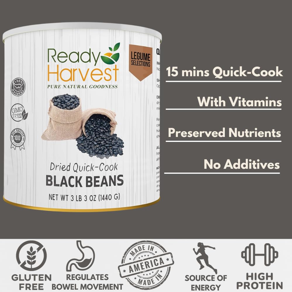 Ready Harvest Premium Quick-Cook Black Beans (25-Year Shelf Life)