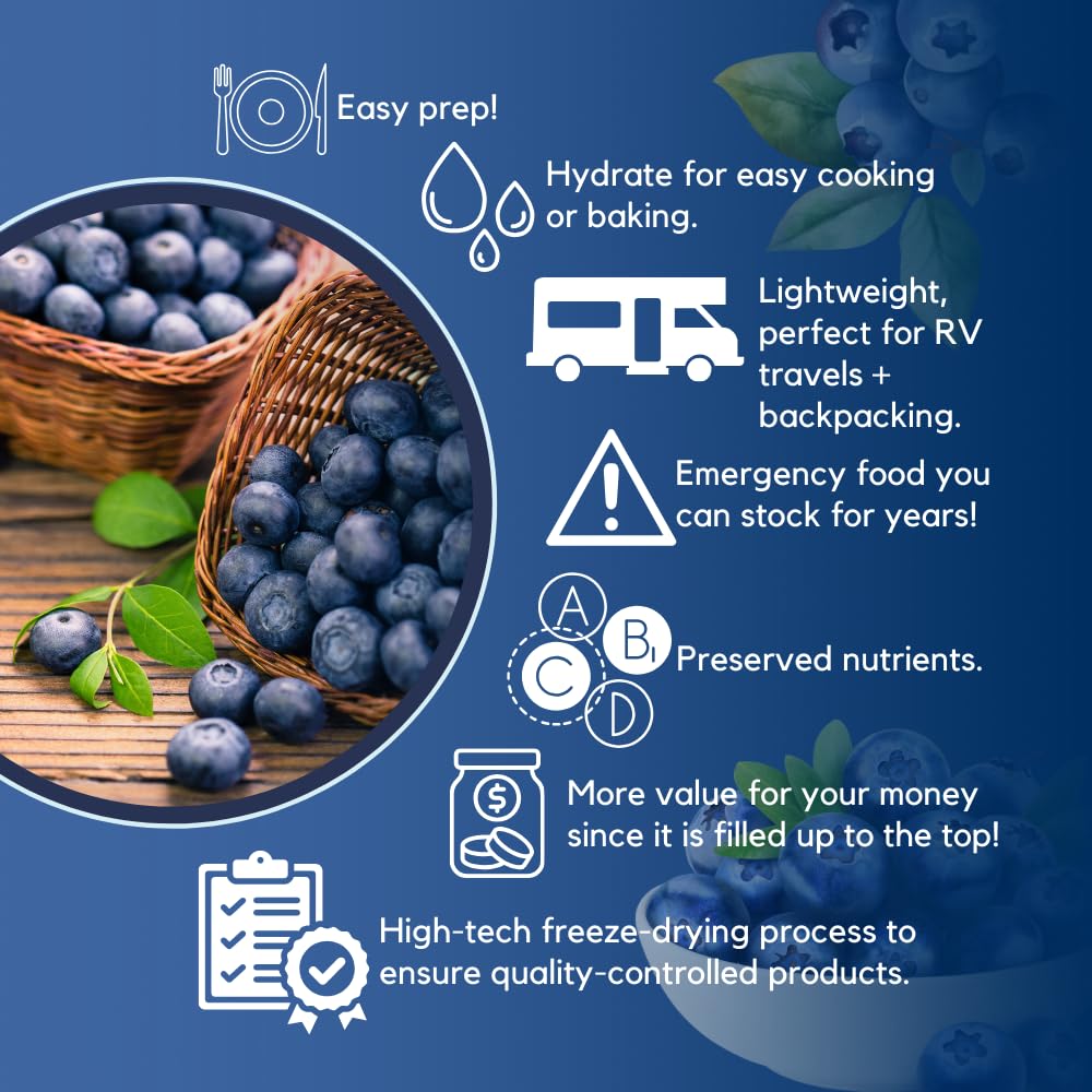 Ready Harvest Freeze-Dried Whole Blueberries (30-Year Shelf Life)