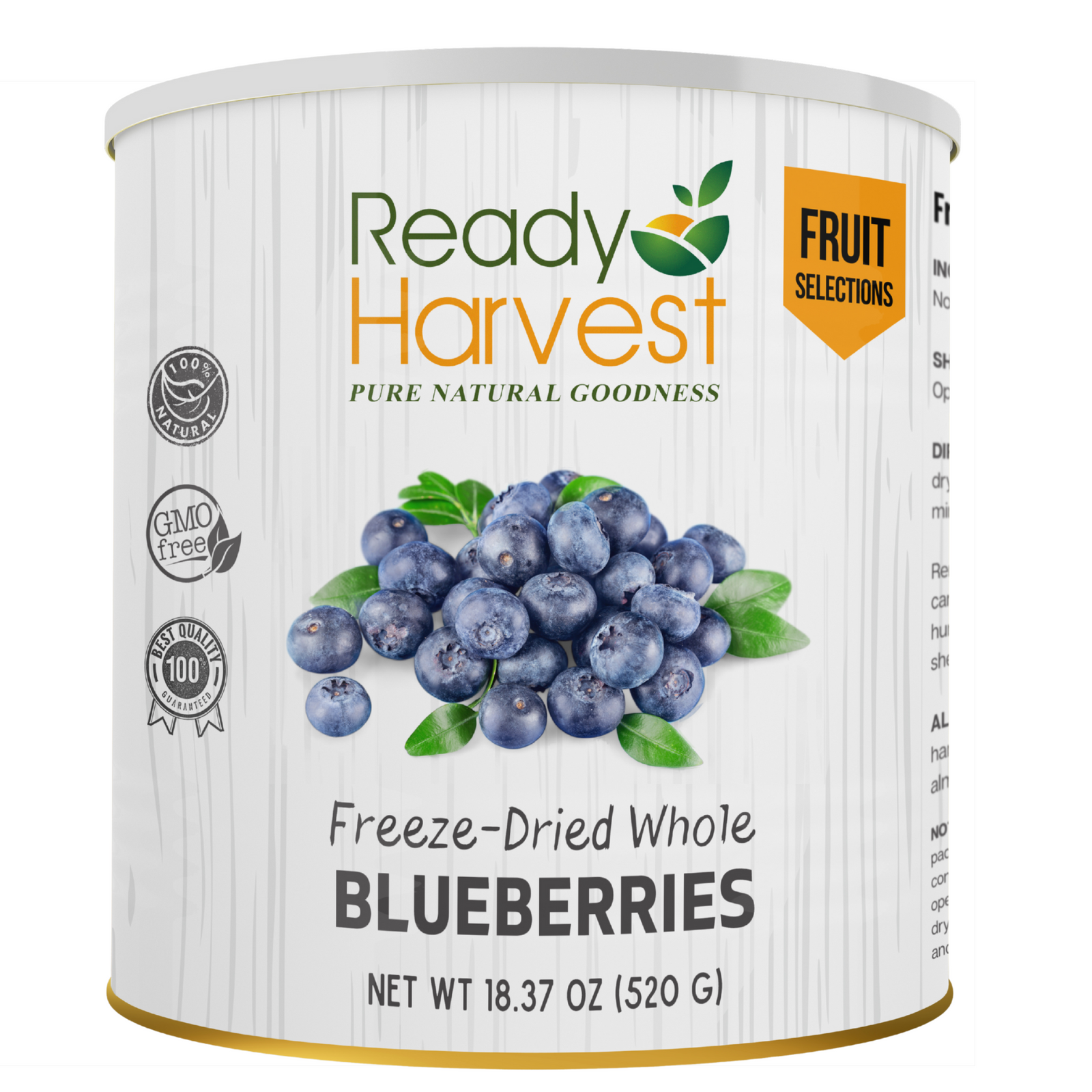 Ready Harvest Freeze-Dried Whole Blueberries (30-Year Shelf Life)