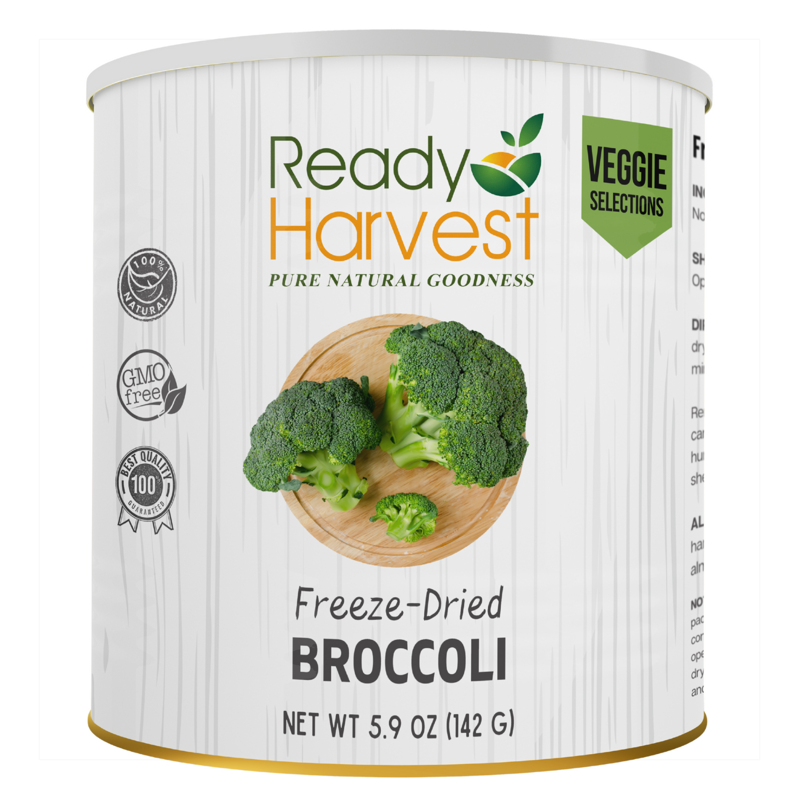 Ready Harvest Freeze-Dried Broccoli (30-Year Shelf Life)