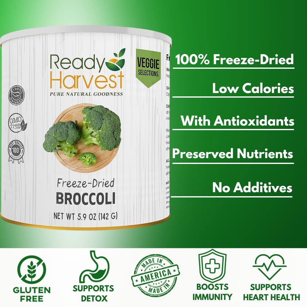 Ready Harvest Freeze-Dried Broccoli (30-Year Shelf Life)