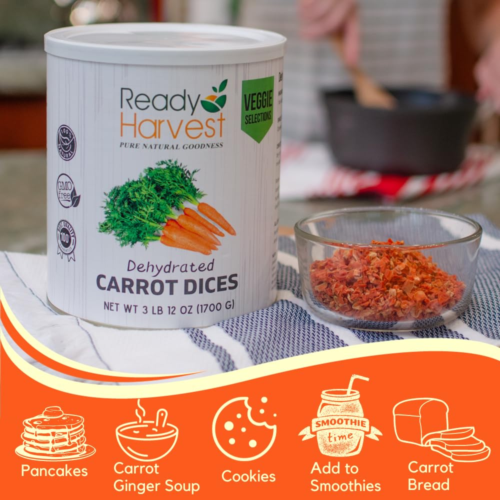 Ready Harvest Dehydrated Carrots (20-Year Shelf Life)