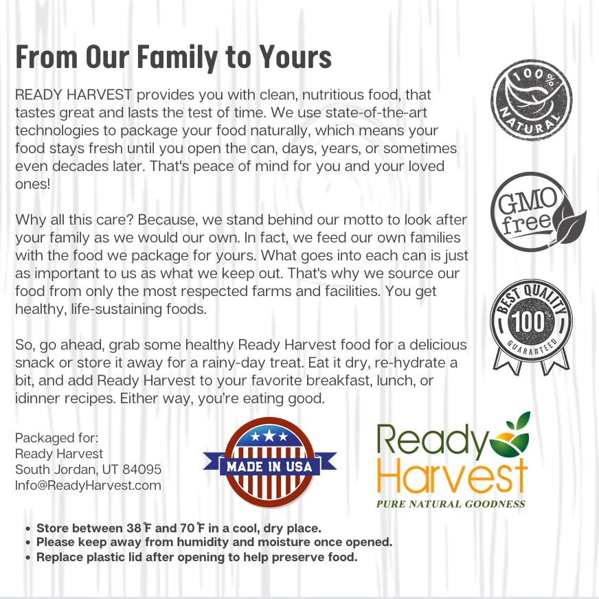 Ready Harvest Dehydrated Carrots (20-Year Shelf Life)