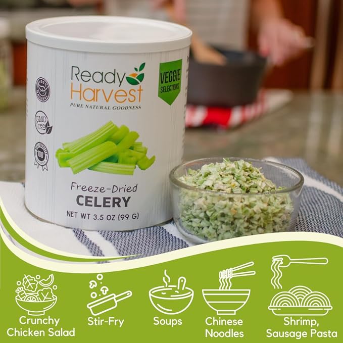 Ready Harvest Freeze-Dried Celery (30-Year Shelf Life)