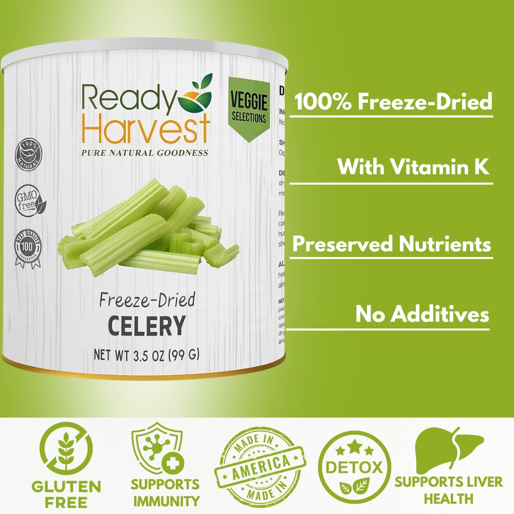 Ready Harvest Freeze-Dried Celery (30-Year Shelf Life)