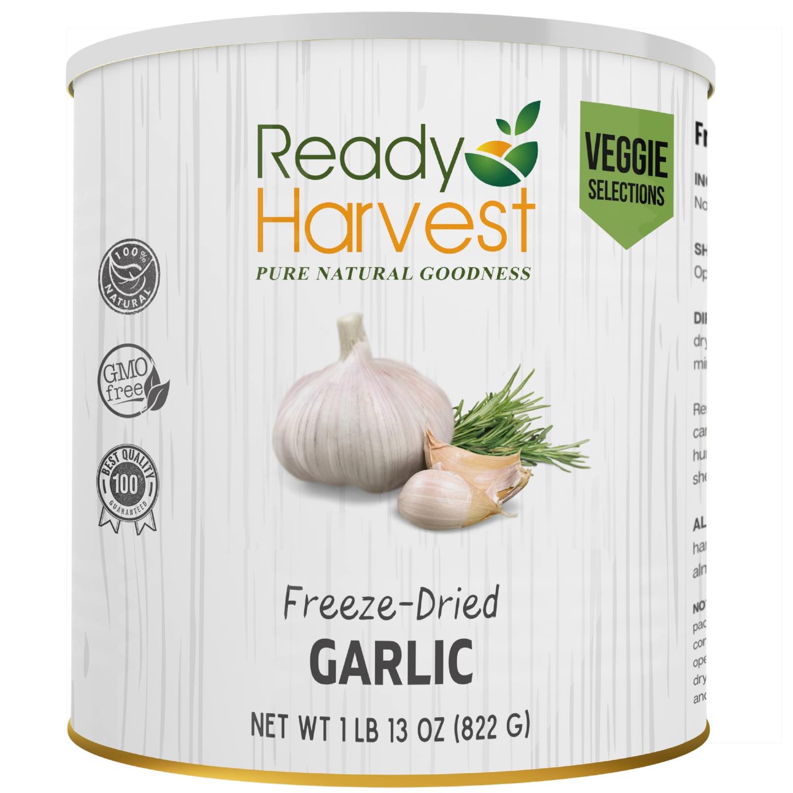 Ready Harvest Freeze-Dried Garlic (25-Year Shelf Life)