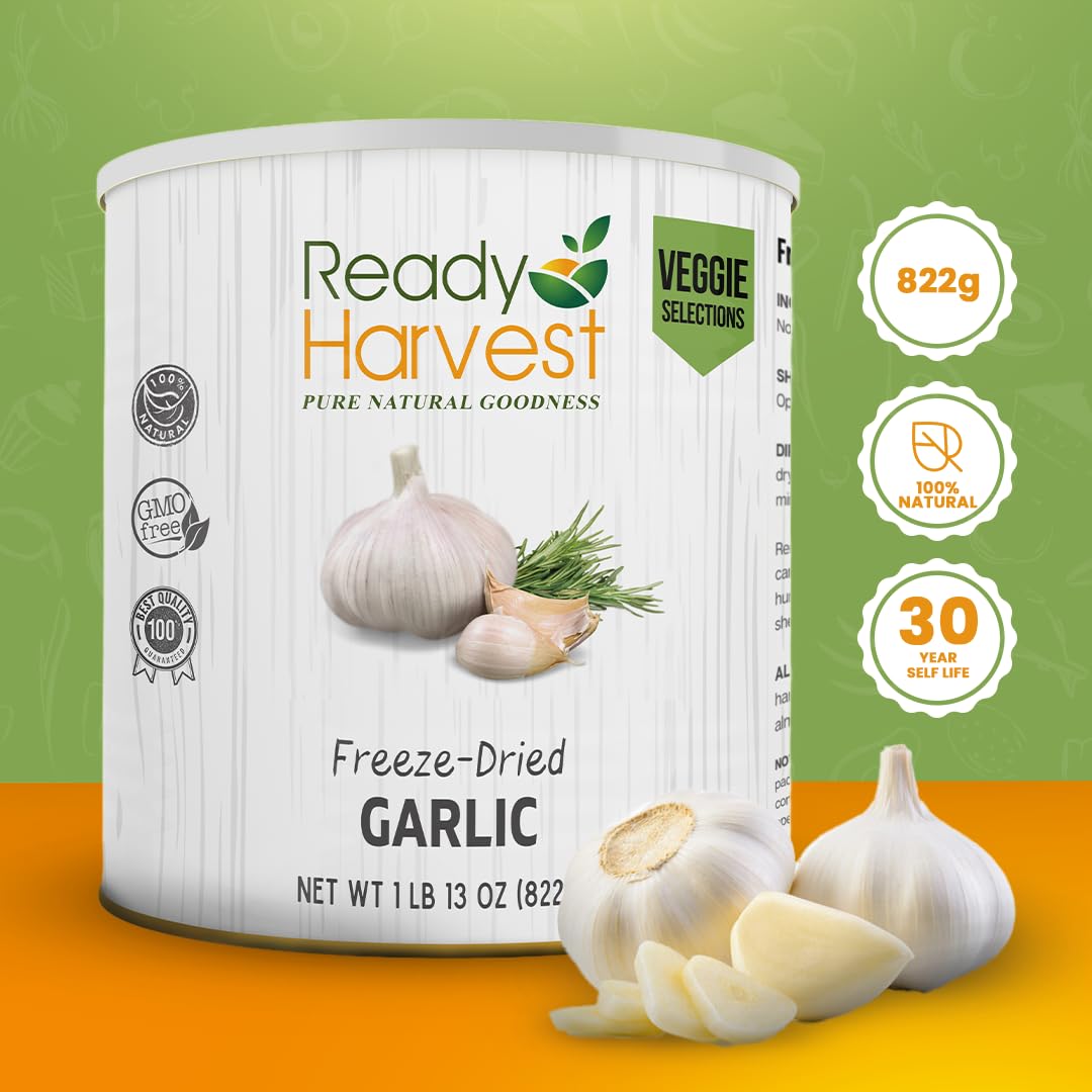 Ready Harvest Freeze-Dried Garlic (25-Year Shelf Life)