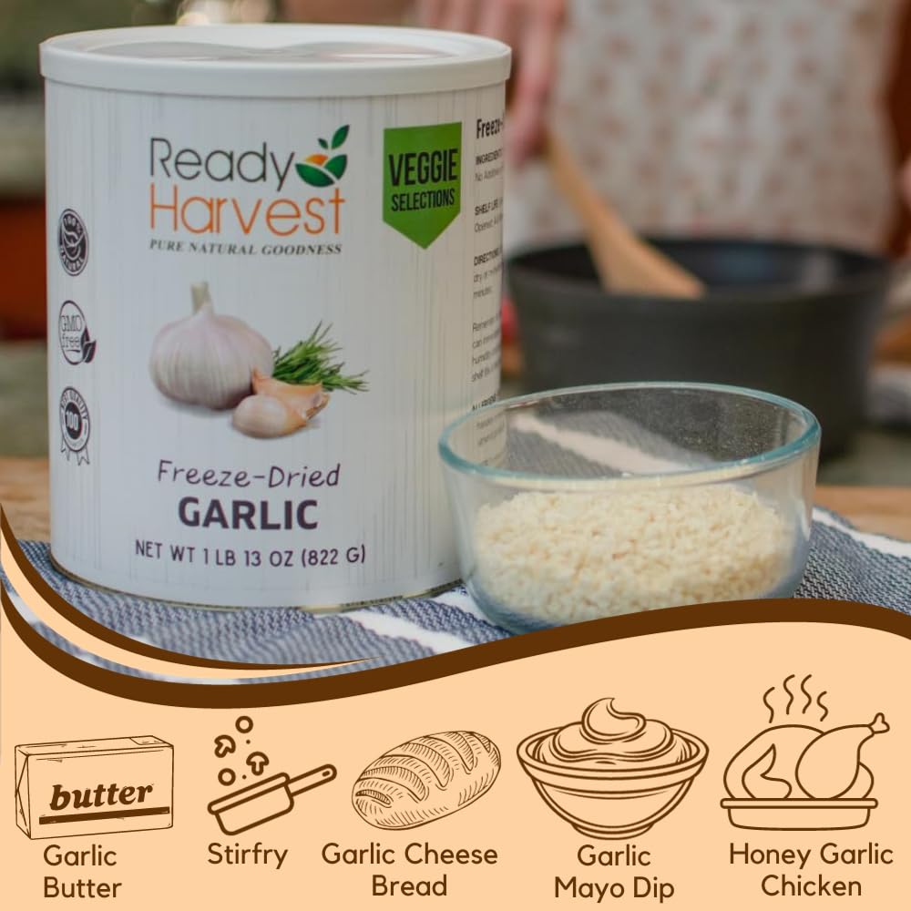 Ready Harvest Freeze-Dried Garlic (25-Year Shelf Life)