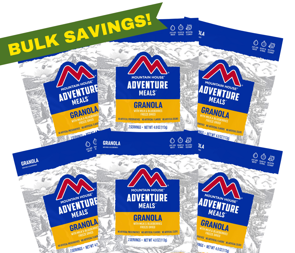 Freeze-Dried Granola with Milk &amp; Blueberries Pouch - Mountain House