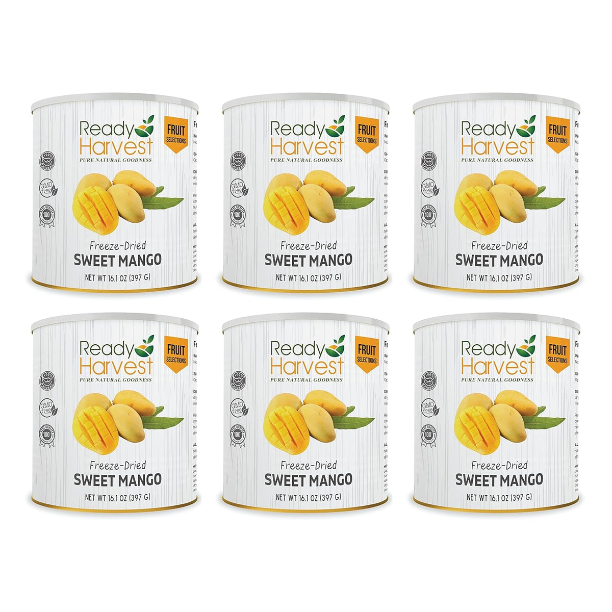 Ready Harvest Freeze-Dried Sweet Mango Chunks (30-Year Shelf Life)