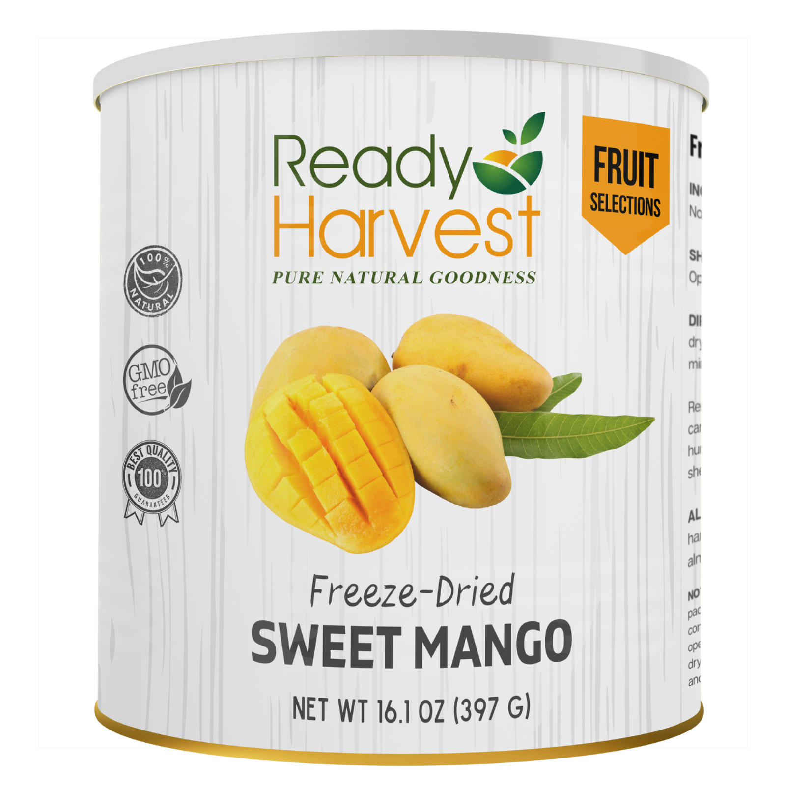 Ready Harvest Freeze-Dried Sweet Mango Chunks (30-Year Shelf Life)