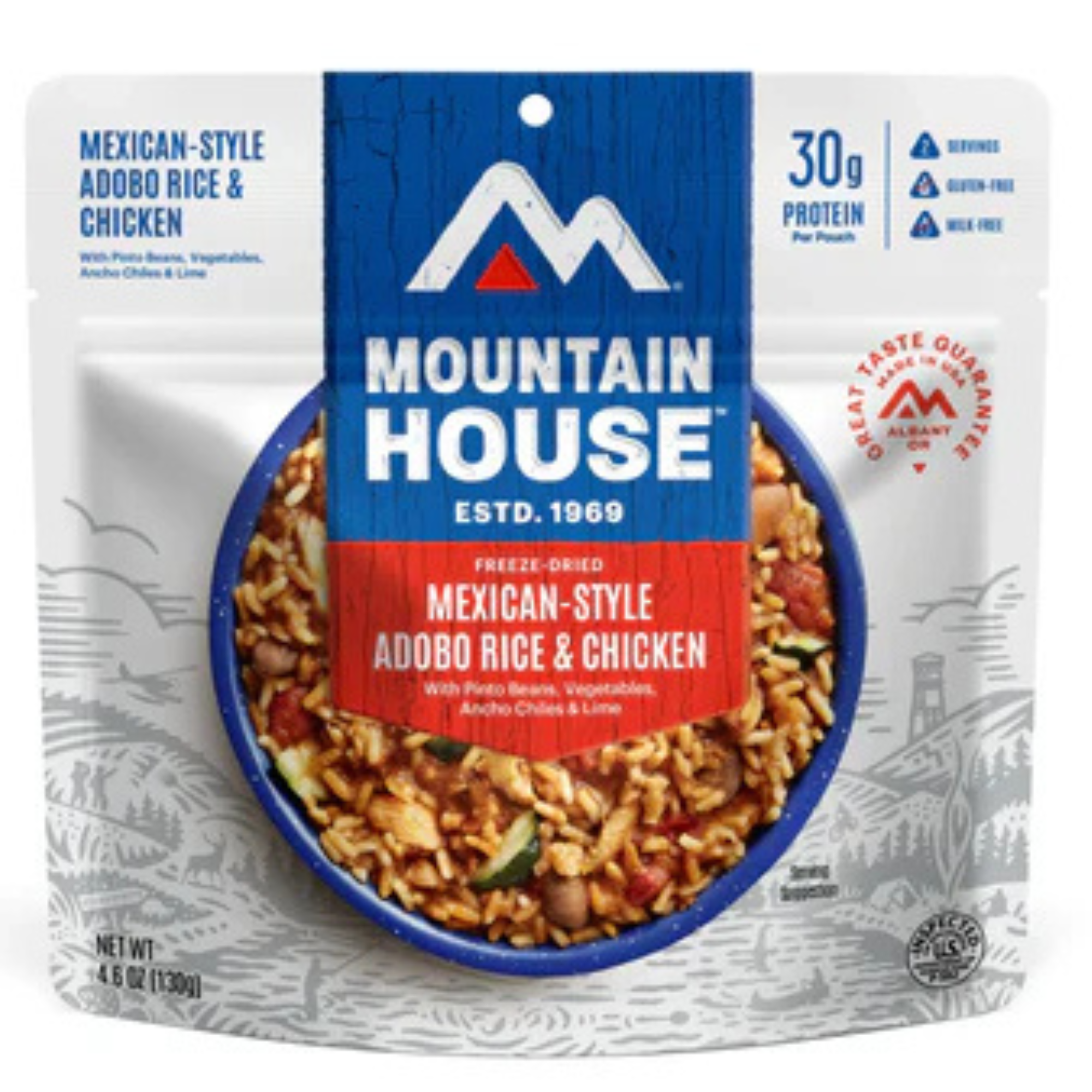 Freeze-Dried Mexican Style Adobo Rice with Chicken Pouch - Mountain House (GF) Gluten Free