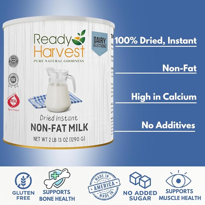 Ready Harvest 100% REAL Instant Non-Fat Milk (20-Year Shelf Life)