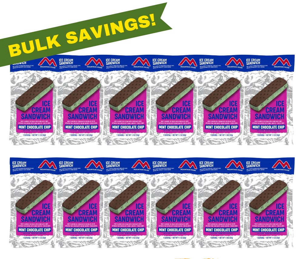 Freeze-Dried Mint Chocolate Chip Ice Cream Sandwich Pouch - Mountain House