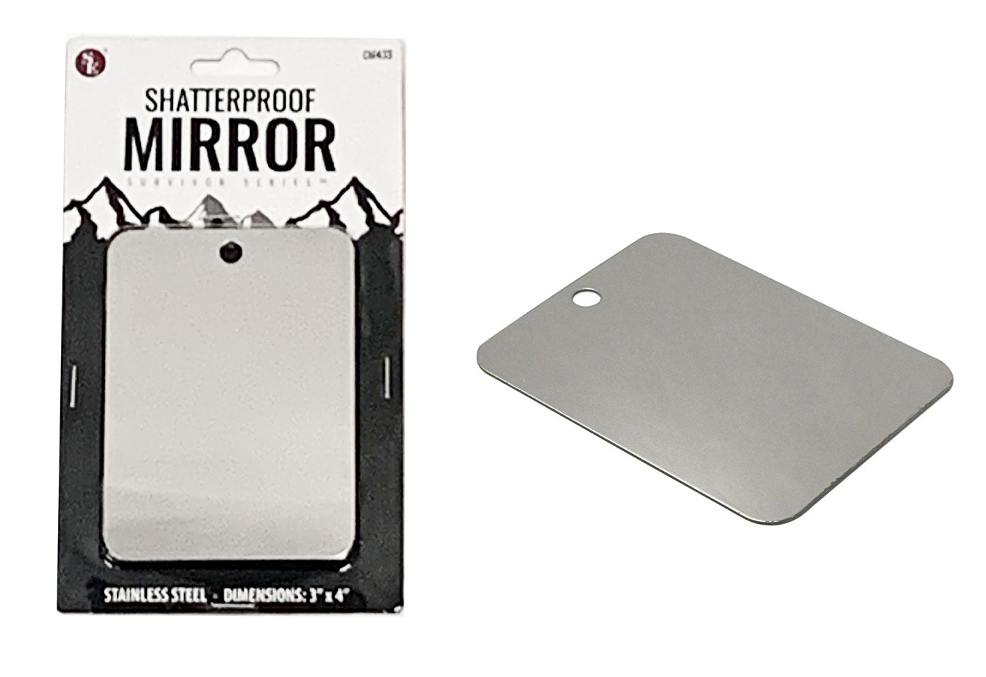 Two-Sided Stainless Steel Shatterproof Signaling Mirror