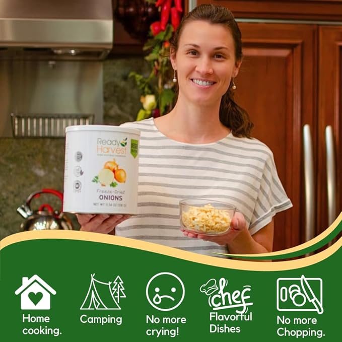 Ready Harvest Freeze-Dried Onions (30-Year Shelf Life)