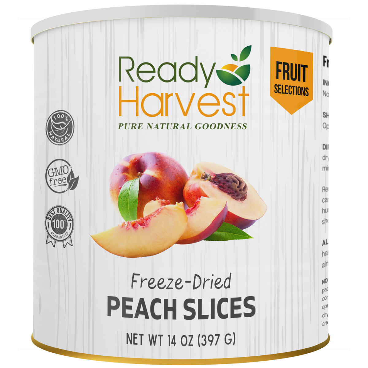 Ready Harvest Freeze-Dried Peach Slices (30-Year Shelf Life)