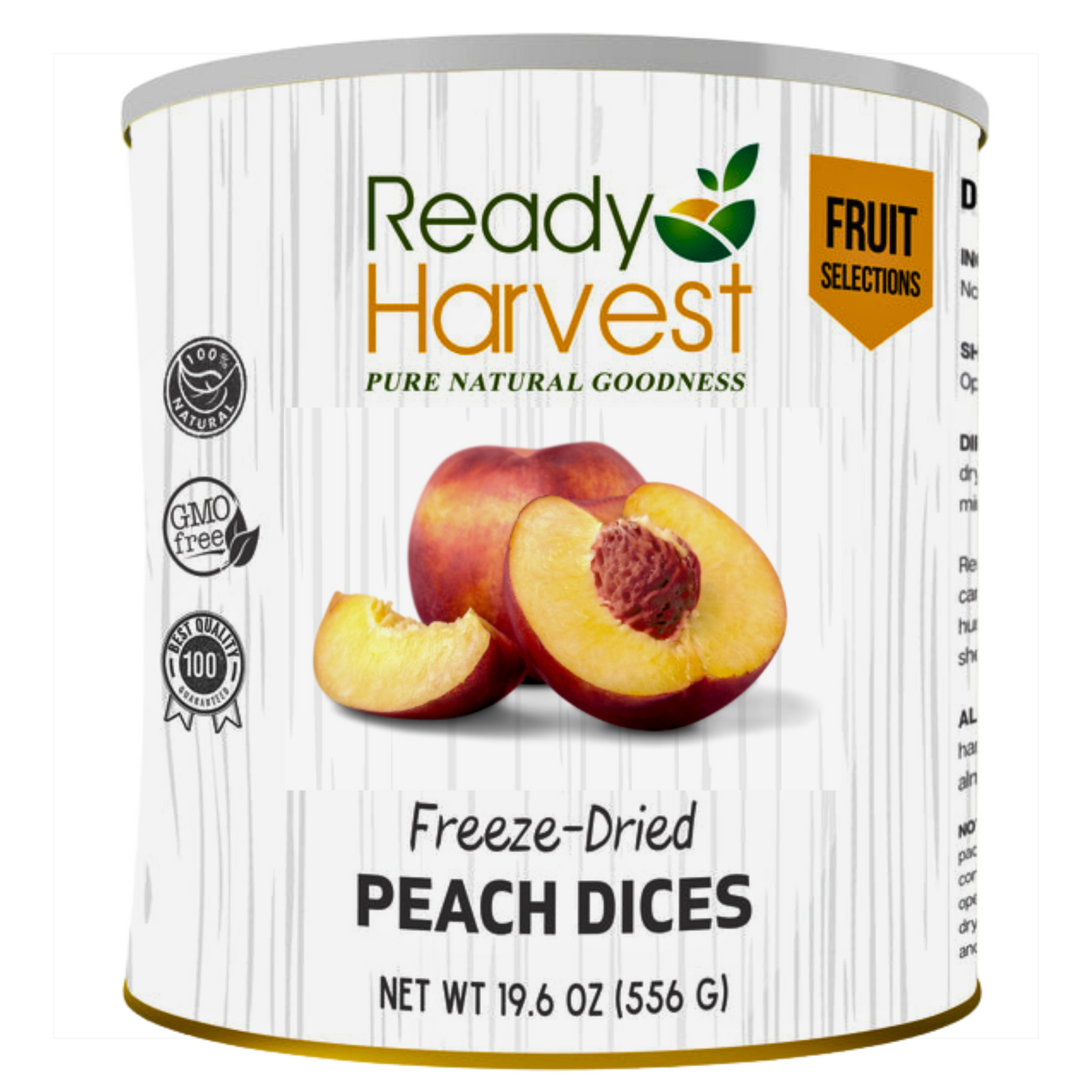 Ready Harvest Freeze-Dried Peach Dices (30-Year Shelf Life!)