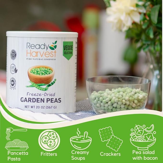 Ready Harvest Freeze-Dried Garden Peas (30-Year Shelf Life)