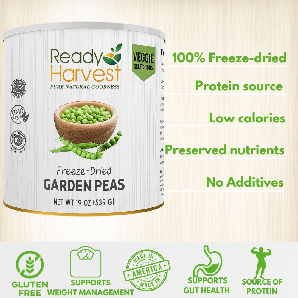 Ready Harvest Freeze-Dried Garden Peas (30-Year Shelf Life)