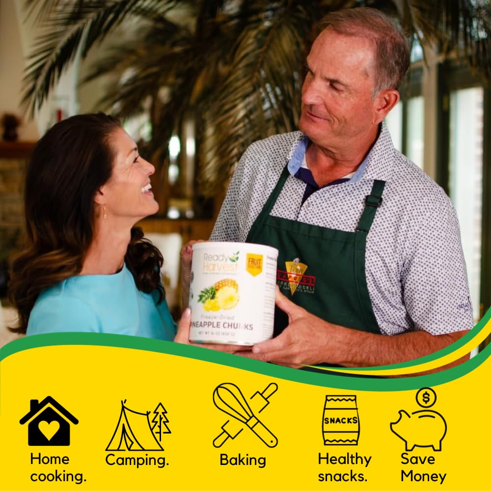 Ready Harvest Freeze-Dried Pineapple Chunks (30-Year Shelf Life)