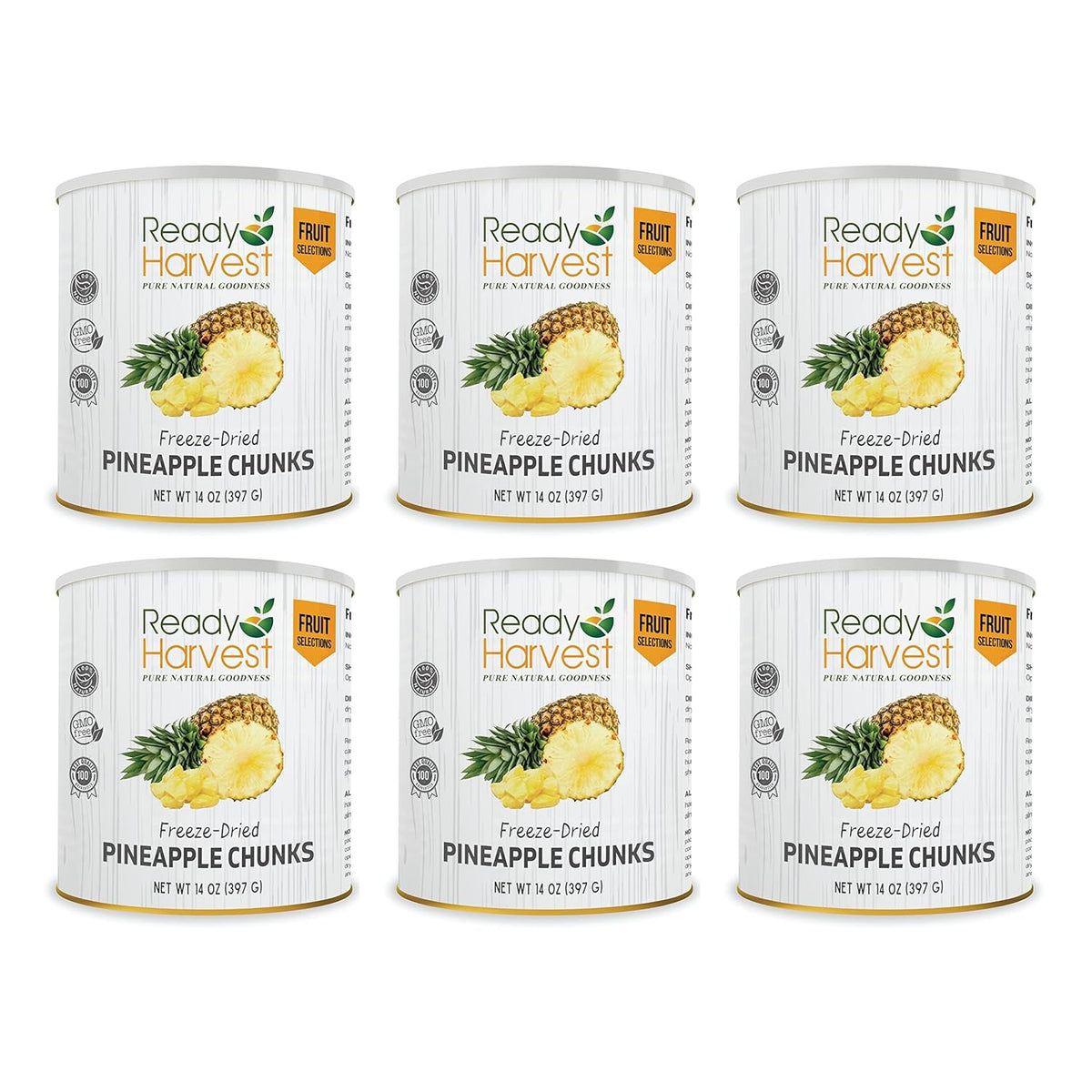 Ready Harvest Freeze-Dried Pineapple Chunks (30-Year Shelf Life)