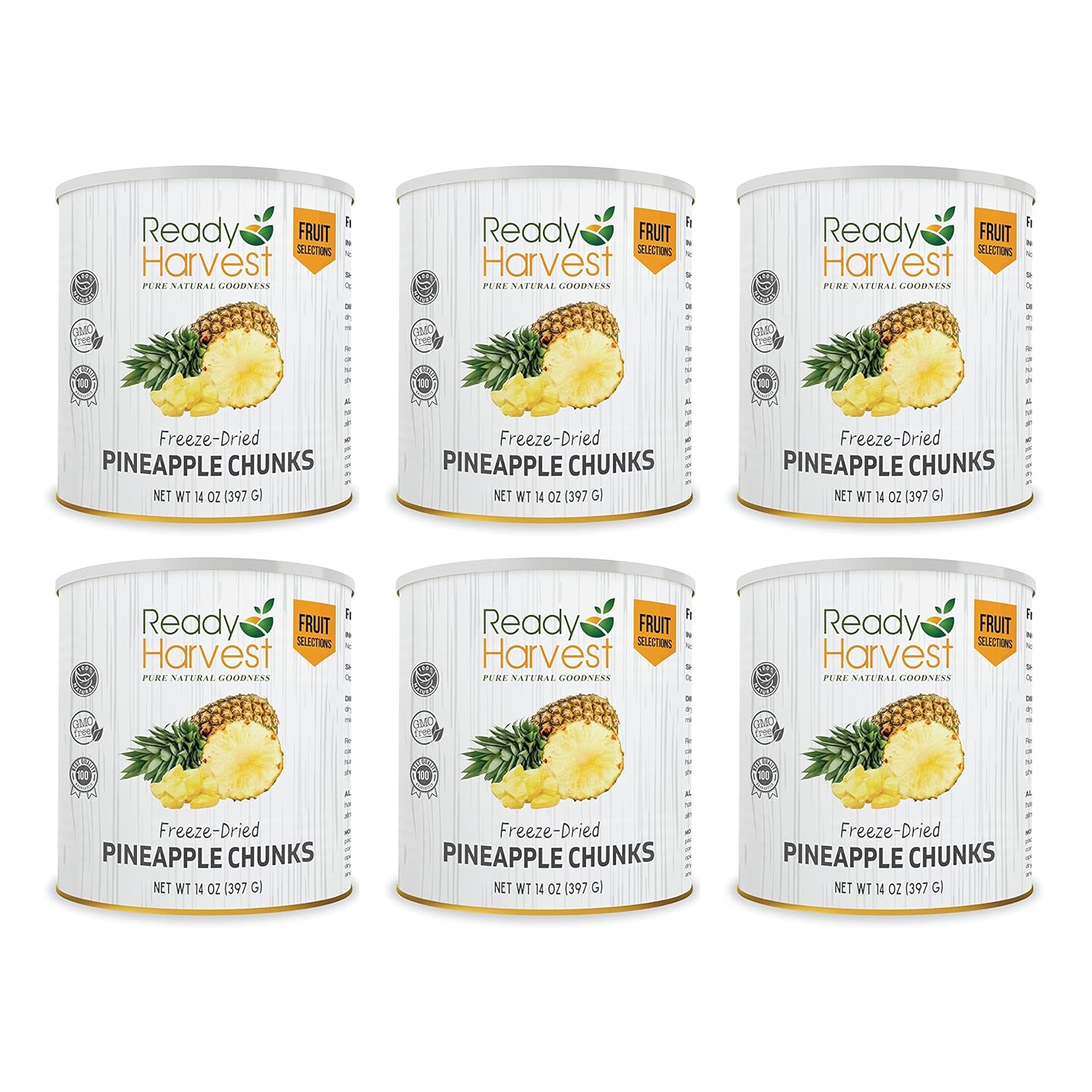 Ready Harvest Freeze-Dried Pineapple Chunks (30-Year Shelf Life)