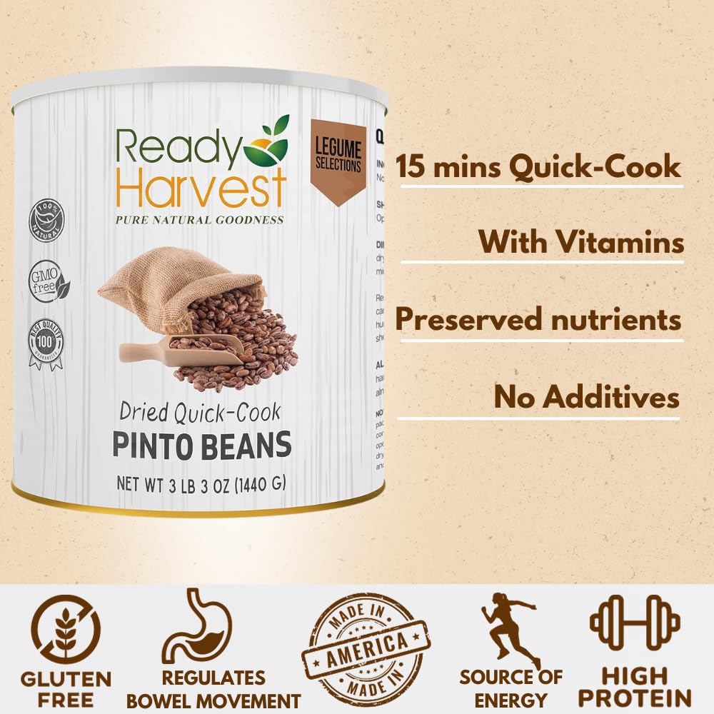 Ready Harvest Premium Quick-Cook Pinto Beans (25-Year Shelf Life)