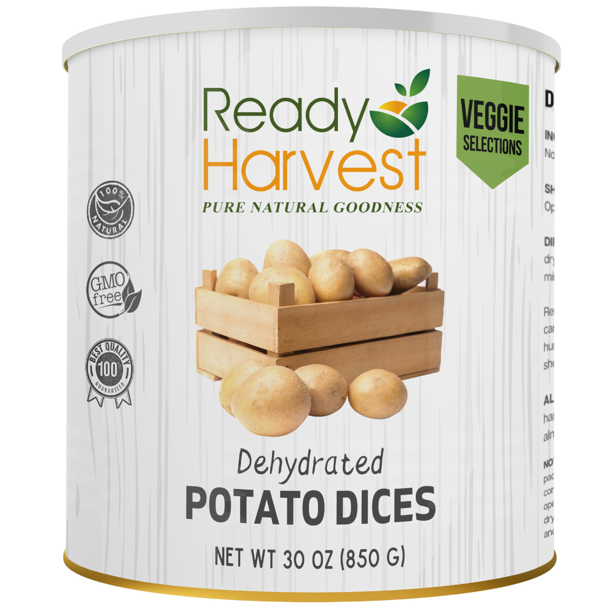 Ready Harvest Dehydrated Potato Dices (30-Year Shelf Life)