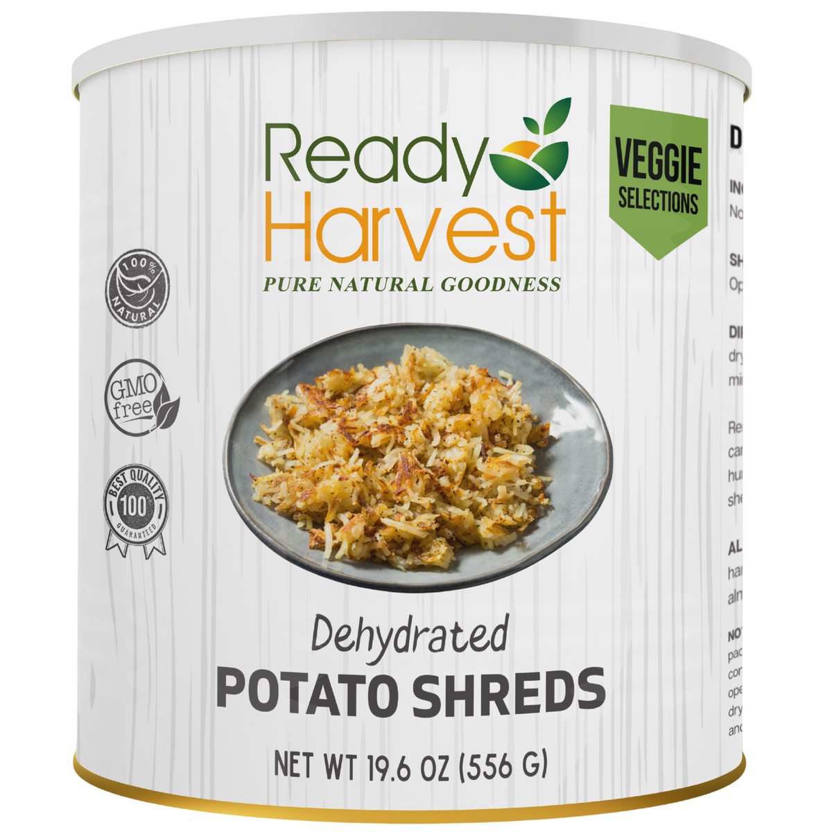 Ready Harvest Dehydrated Potato Shreds (30-Year Shelf Life)