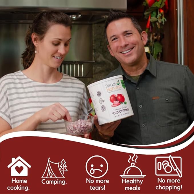 Ready Harvest Freeze-Dried Red Onions (30-Year Shelf Life)