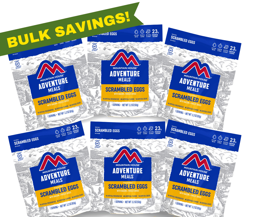 Freeze-Dried Scrambled Eggs with Bacon Pouch - Mountain House (GF) Gluten Free