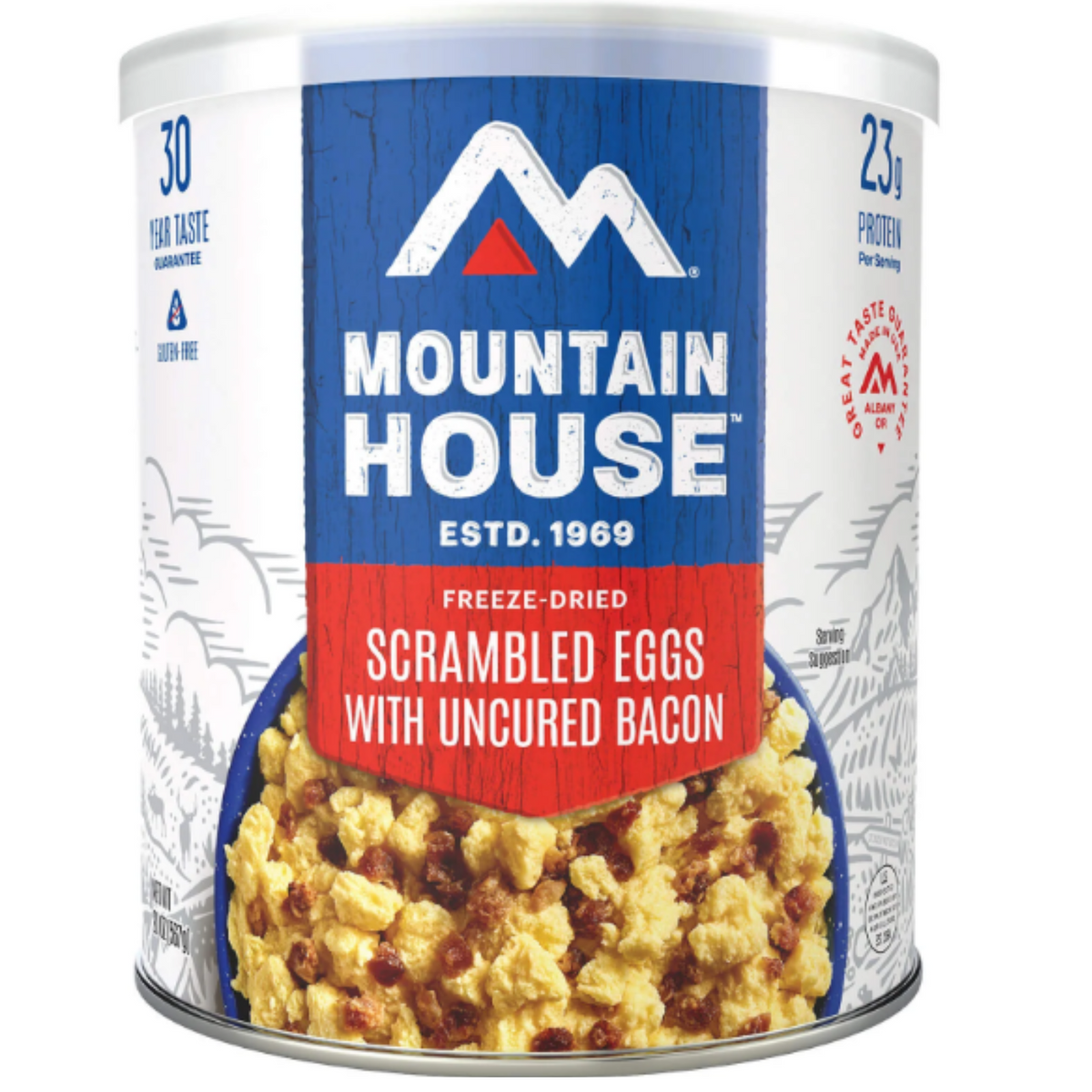 Freeze-Dried Scrambled Eggs with Bacon Can - Mountain House (GF) Gluten Free